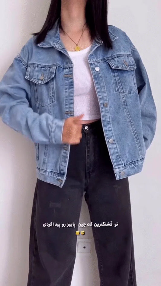 Women’s denim jacket with hood oversized distressed jean jackets hoodie