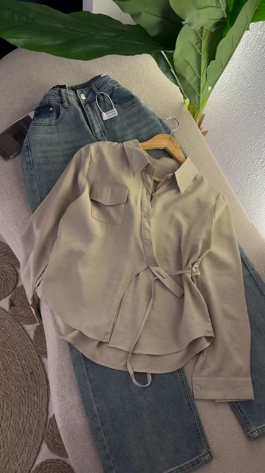 🌿 Chic Harmony Belted Blouse Collection 🌿
