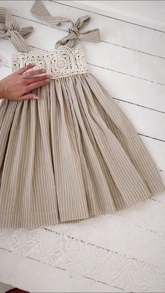 Girls’ or Women’s Summer Dress with a distinct rustic and romantic style.