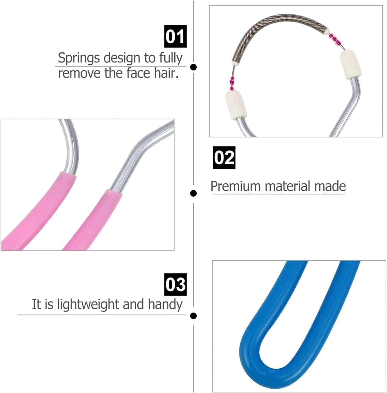 Nurmantras Portable Painless Facial Hair Remover Spring for Women Threading Tool Epilators Unwanted Hair on Upper Lip Chin Face & Body Effective tweezer Stick Plucker