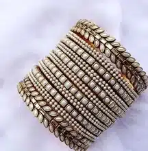 Royal Kundan Pearl Designer Bangle Set