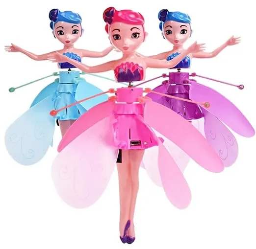 Magical Flying Fairy Doll, Hand Sensor Control, USB Powered Magic Sky Dancers Rainbow Glitter Flying Princess Doll Indoor Girls Boys