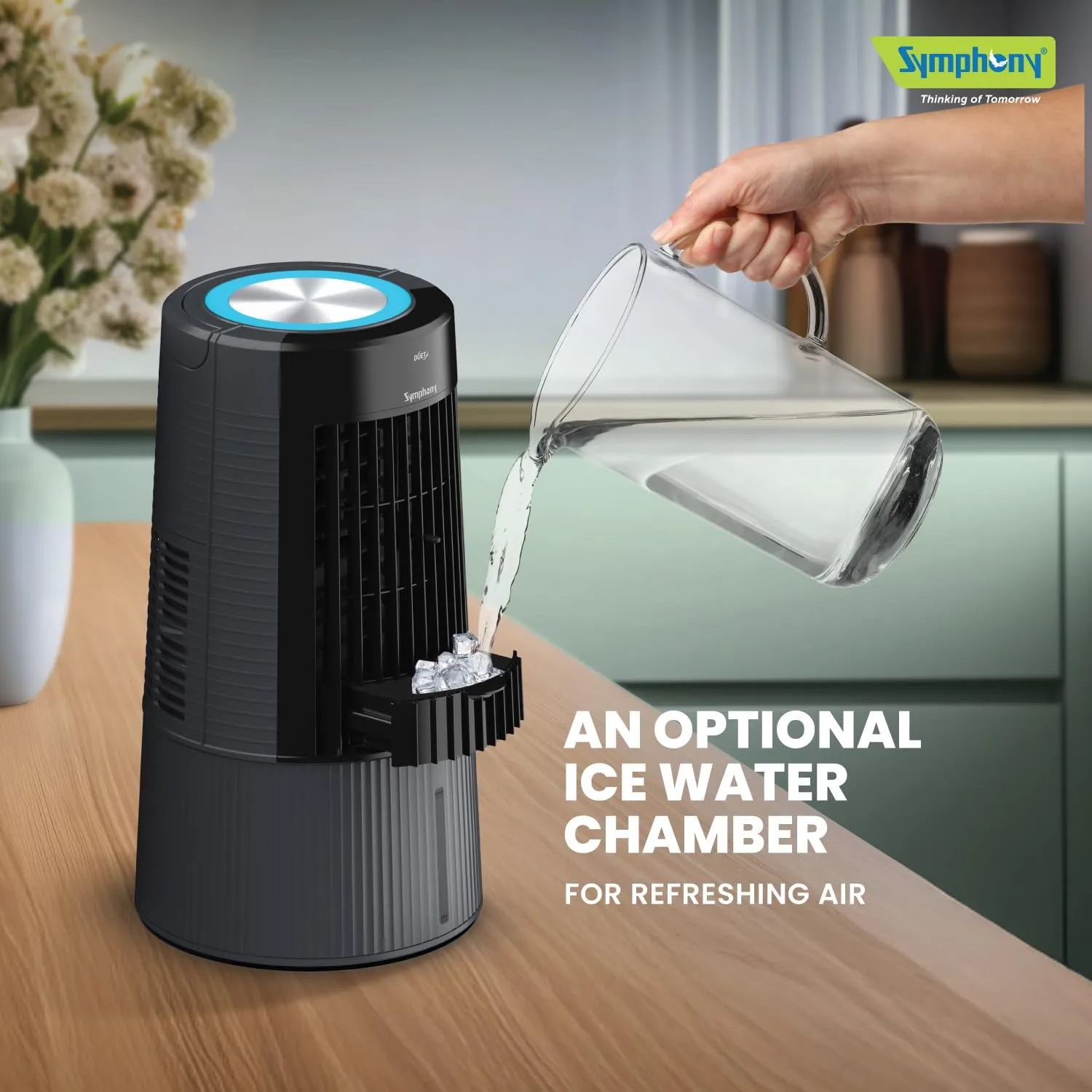 Duet-i Personal Kitchen Cooling Fan For Home and Office Tabletop with Honeycomb Pad | Kitchen Fans for Home Cooking | Mini Portable Fan | Low Power Consumption