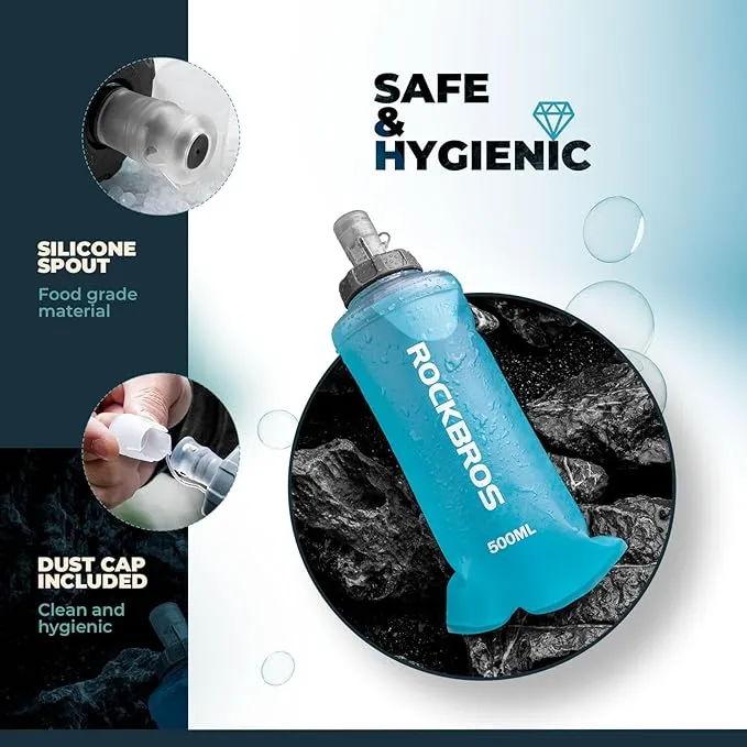 Soft Flask TPU Running Water Bottle 500ml Collapsible Water Bottle Leak-proof Drinking Bottle Drinking Bottle Outdoor Sports Water Bladder Hydration Backpack