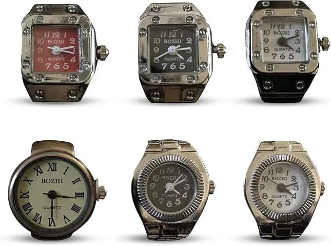 Ring Watches Finger Watch Creative Vintage Elastic Round Finger Ring Watches Simple Fashion Punk Watch Ring Pair Finger Watch Retro Electronic Watch Finger Watch Men Women