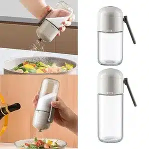 Glass Seasoning Bottle Press Type Salts Control Bottle for Family Barbecue Picnic 180Ml | 1 Glass Seasoning Bottle