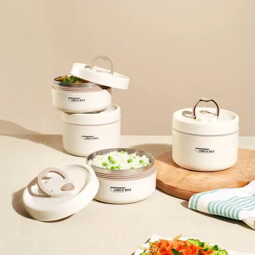 HomeEssentials Bento Box Adult Lunch Box, Keep Warm Thermal Lunch Container for Food, 18/8 Stainless Steel Portable Insulated Food Container with Bag, Induction Cooker & Microwave Safe