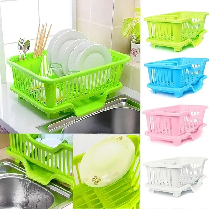 Utensil Drainer Drying Basket with Draining Tray After Wash Cutlery Fork Organizer