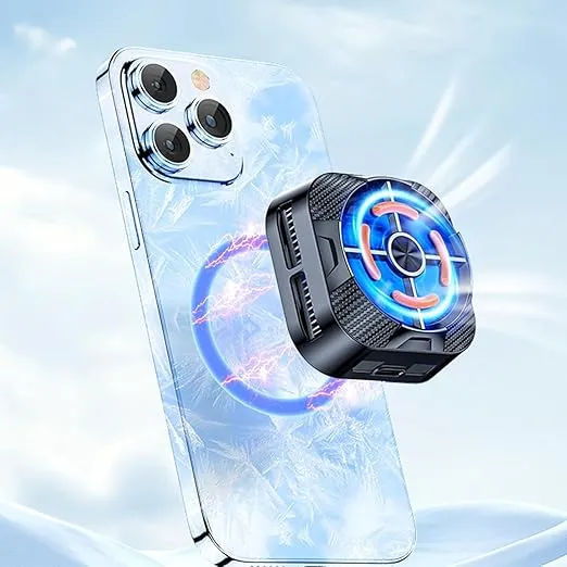 Ultra Mobile Rapid Cooling Fan Magnetic Heat Sink | Semi-Conductor Cooling Chip | Lightweight Mobile Phone Cooler for Mobile Gaming, Streaming, Outdoor Vlog