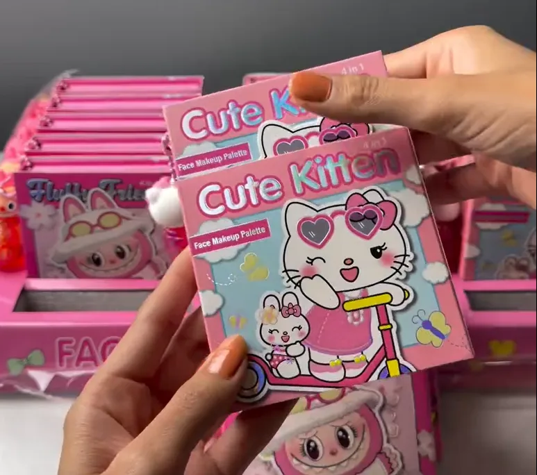 Cute Mini Face Makeup Palette – Matte & Shimmer Shades (Compact Book Style)