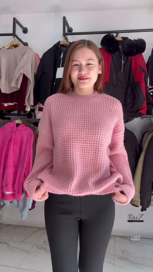 Textured Knit Sweater & Jogger Co-ord Set Available in 6 Stylish Colors