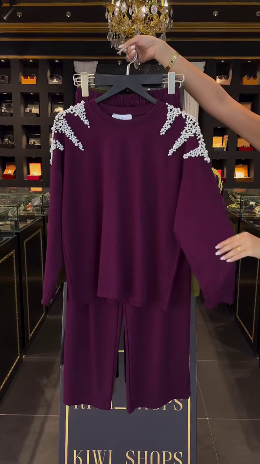 Plus Size Two Piece Outfits for Women Men Short Sleeve T Shirts Rhinestones Drawstring Joggers Pants Going Out