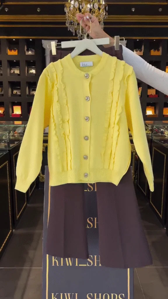 Girls Polyester Blend Round Neck Sweaters