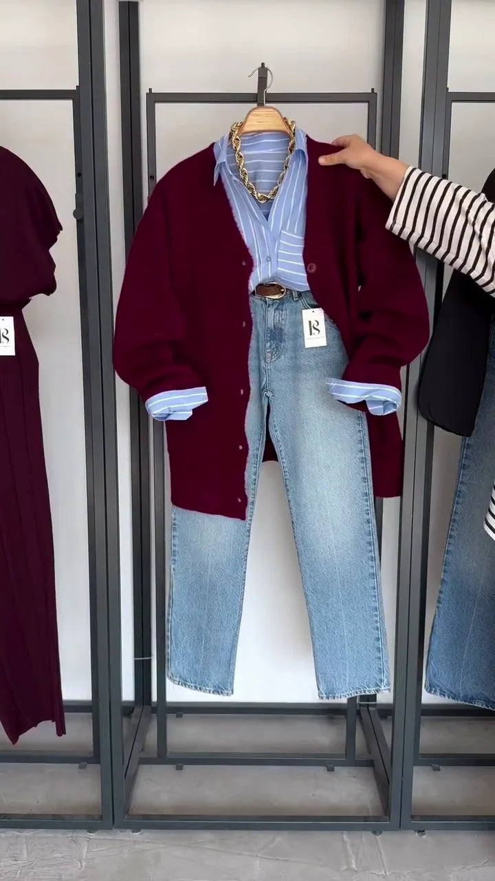 Womens Long Sleeve Slouchy Soft Cable Knit Cardigan Open Front Button Chunky Oversized Sweater Coat