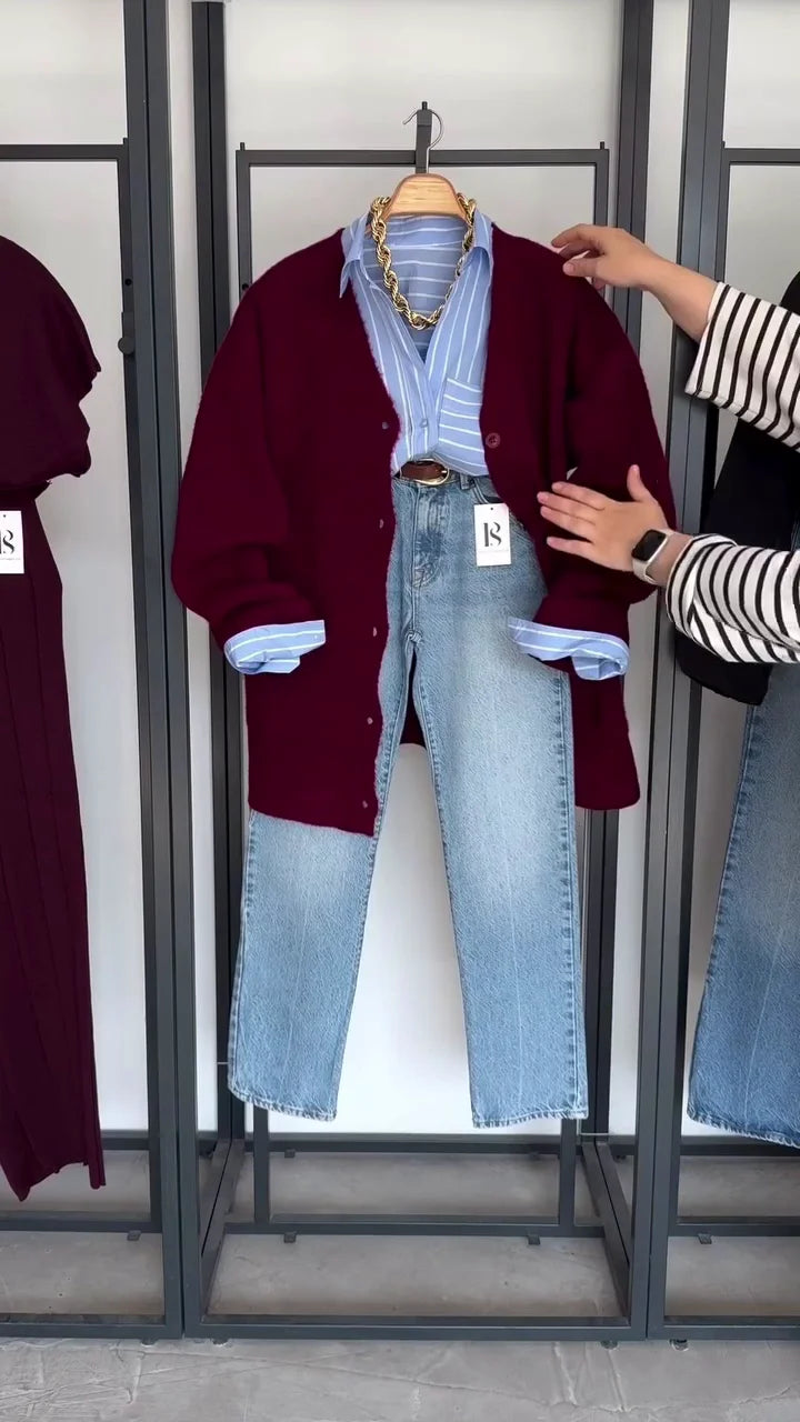 Womens Long Sleeve Slouchy Soft Cable Knit Cardigan Open Front Button Chunky Oversized Sweater Coat