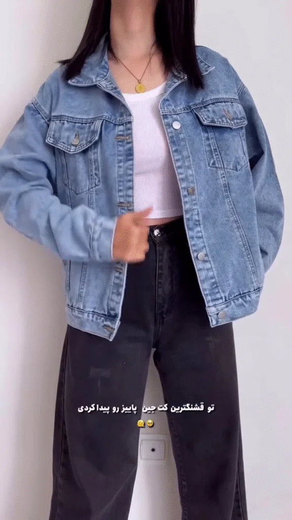 Women’s denim jacket with hood oversized distressed jean jackets hoodie