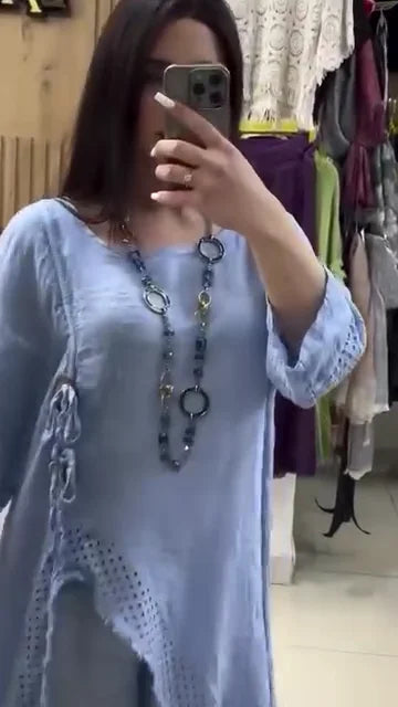 Pant Suits for Women Linen Two Piece Pants Suit Elegant Cotton Linen Long Sleeve Shirts and Wide Leg Pantsuits