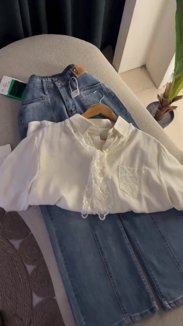 🤍 Vintage Lace Whisper Blouse Collection 🤍