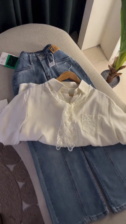 🤍 Vintage Lace Whisper Blouse Collection 🤍