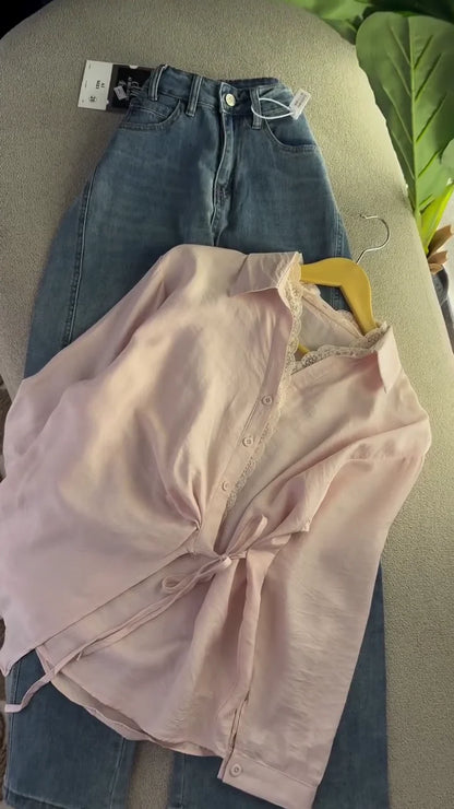 🌸 Blushing Grace Wrap Blouse Collection 🌸