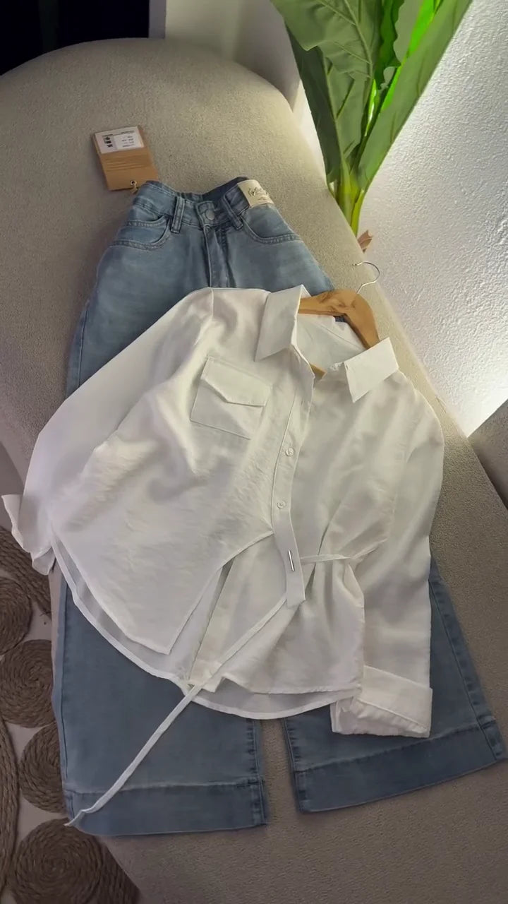 🤍 Modern Muse Belted Shirt Collection 🤍