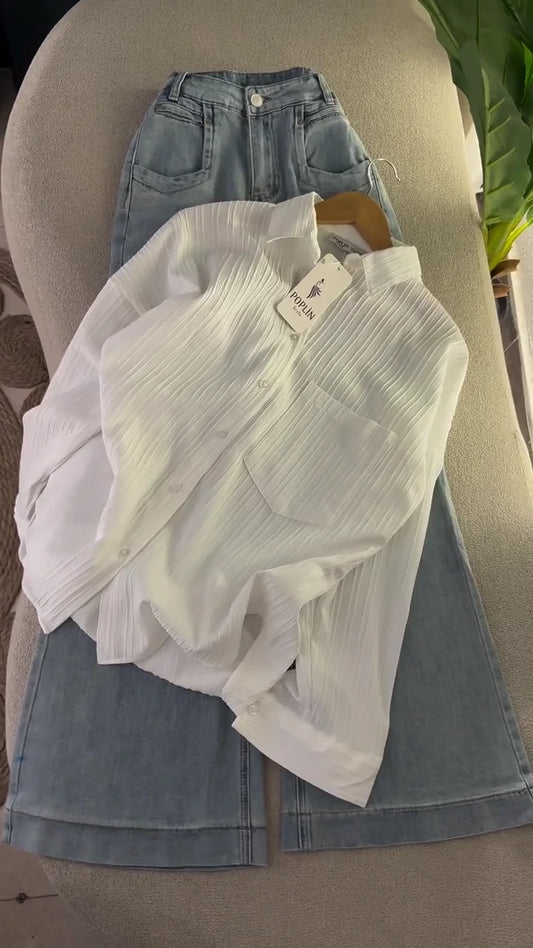 🤍 Pure Essence Textured Poplin Blouse Collection 🤍