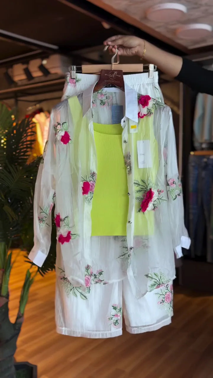 🌸 Blooming Radiance Embroidered Co-Ord Set 🌸