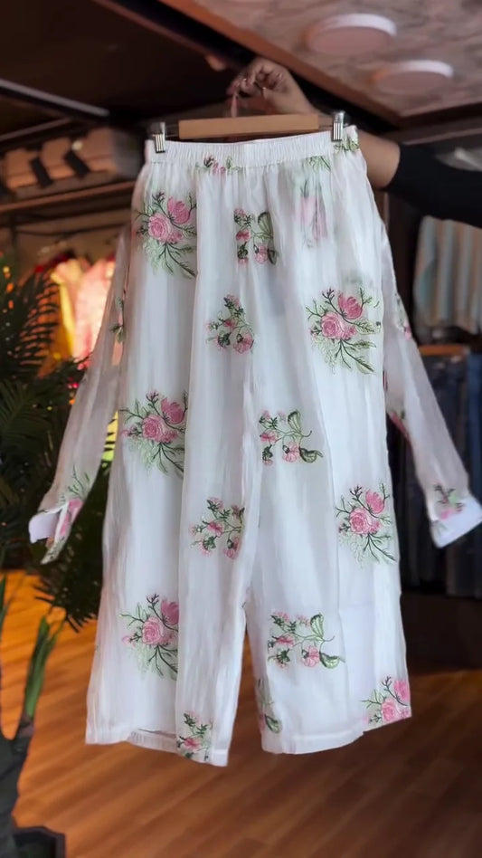 🌸 Blooming Radiance Embroidered Co-Ord Set 🌸