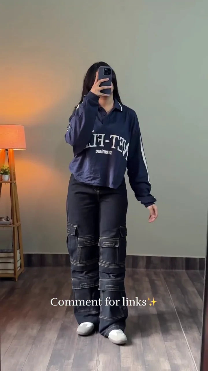 🧡 Autumn Glow Knit Sweater & Cargo Jeans Collection 🖤