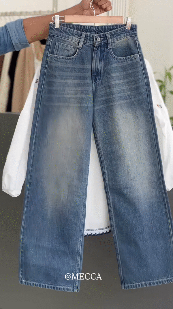 White Floral Embroidered Blouse with Tie Neck – Casual Chic Top Paired with Blue Jeans