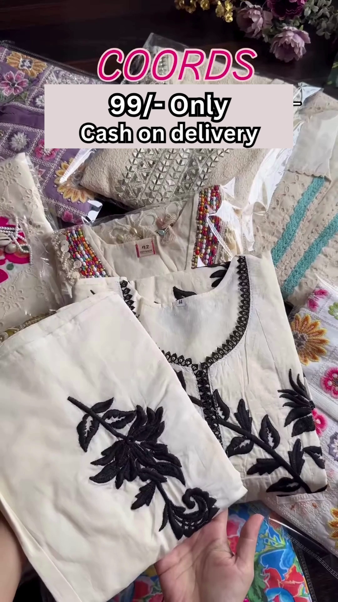 Purple Multicolor Embroidered Coord Set – Affordable Ethnicwear with Cash on Delivery