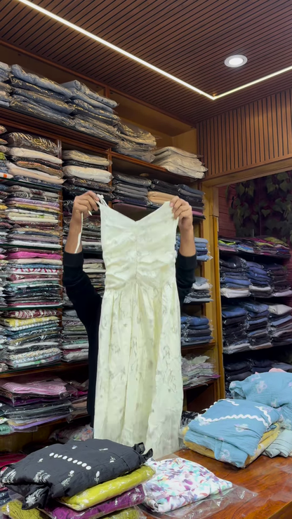 Black Floral Printed Button-Front Dress with Long Sleeves for Women