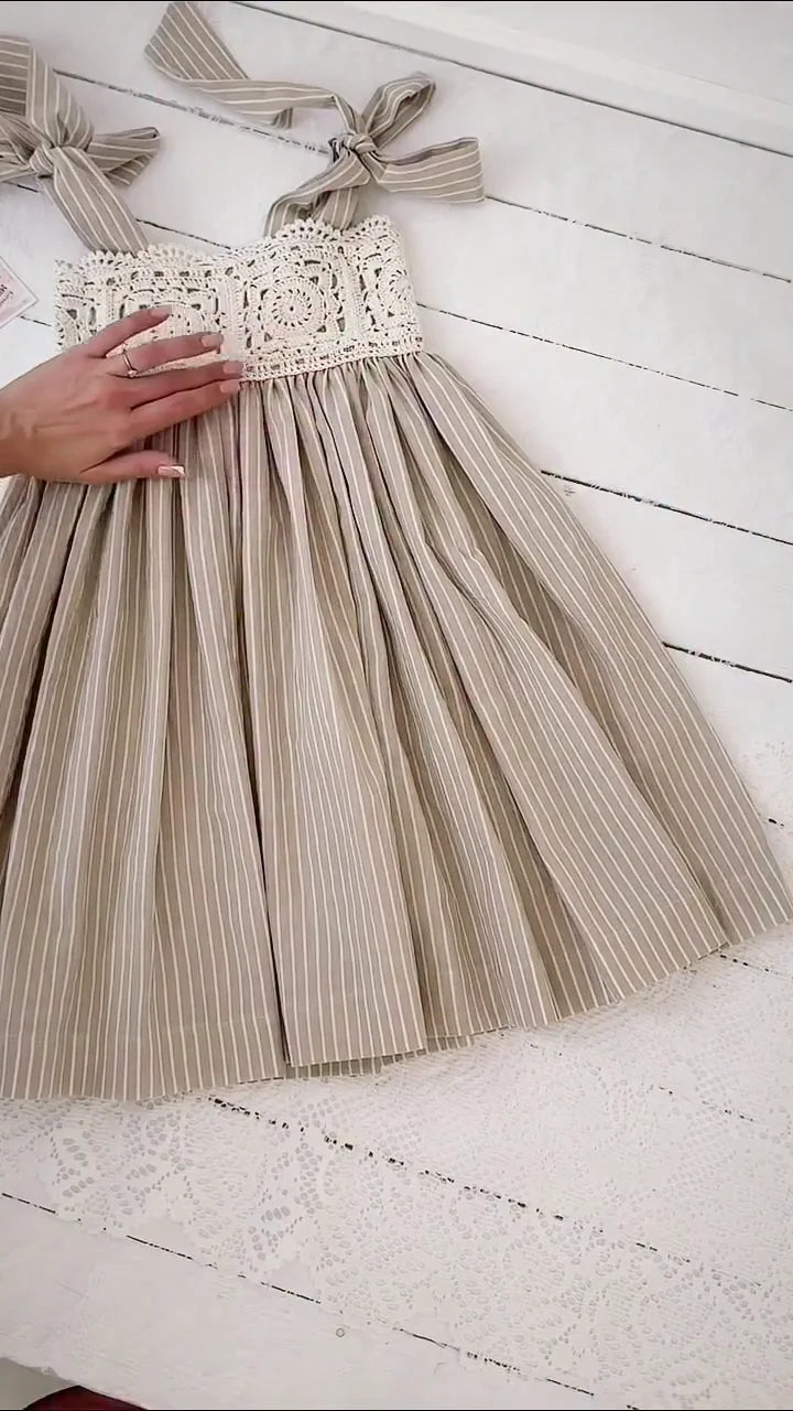 Girls’ or Women’s Summer Dress with a distinct rustic and romantic style.