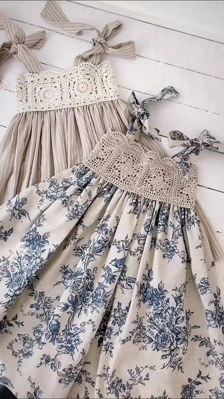 Girls’ or Women’s Summer Dress with a distinct rustic and romantic style.
