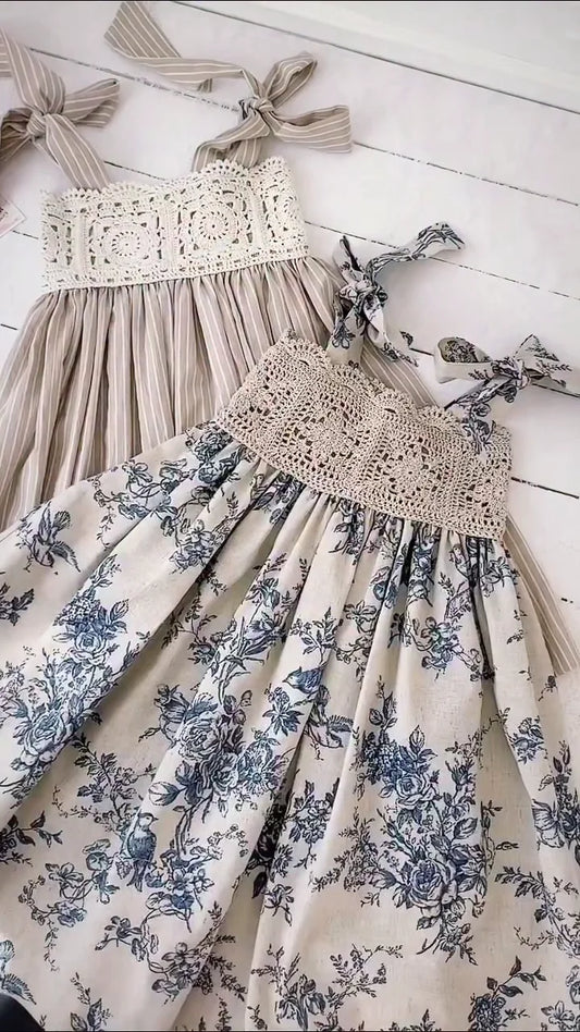 Girls’ or Women’s Summer Dress with a distinct rustic and romantic style.