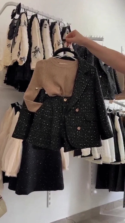 Black Shimmer Power Suit