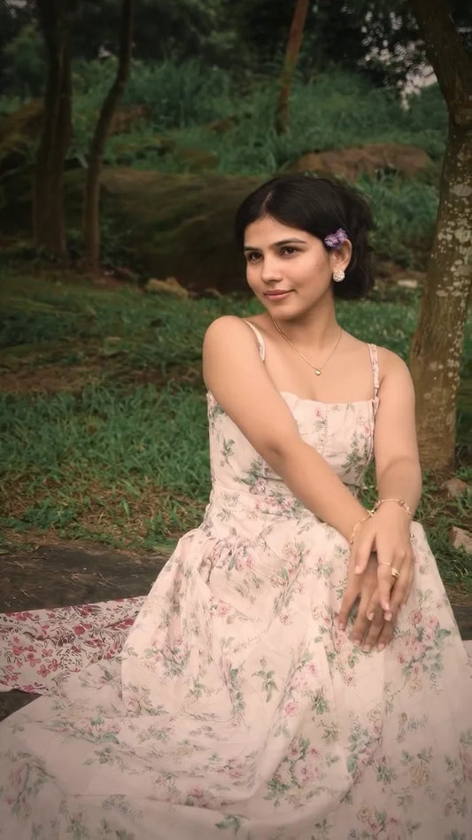 The Secret Garden Floral Corset Maxi Dress