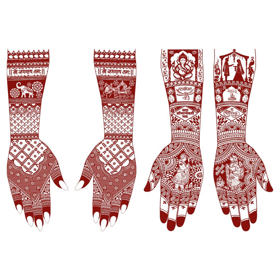 Traditional Mehndi Design Bridal Hand Tattoo Stickers